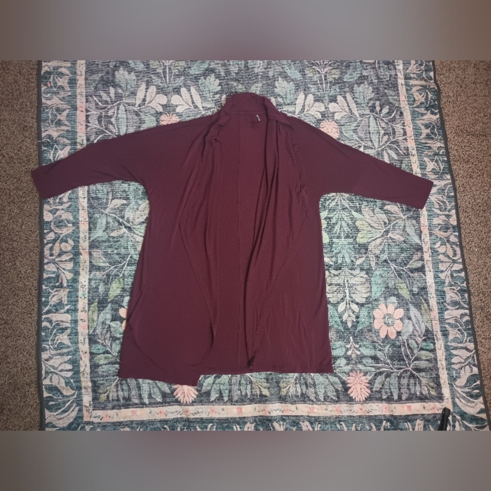 Toad Co Wisper Cardie Open Cardigan Womens Small Plum Tencel Lyocell Lounge